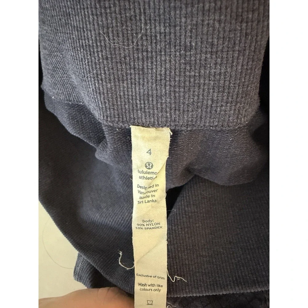 Lululemon In The Flow II Womens 4‎ Blue Ruched Activewear Elastic Waist Pull On